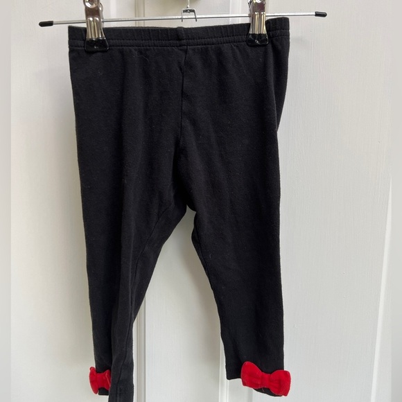 Carter's Other - Carter’s 24M Black Girls Stretch Leggings Pants with Red Bows